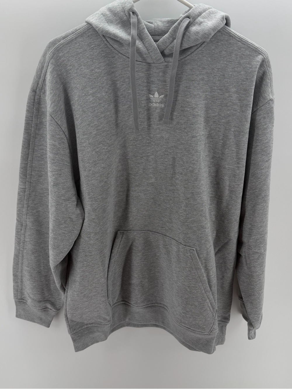 adidas Gray Trefoil Logo Pullover Hoodie